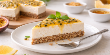 Cheesecake saudável de maracujá é leve e cremoso