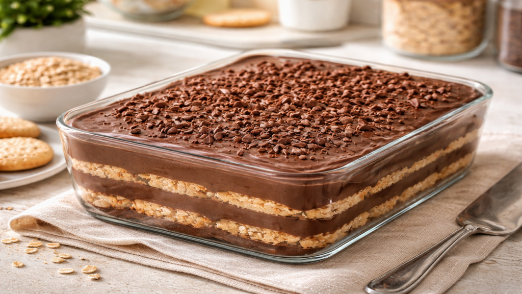 O bolo de aveia e chocolate sem glúten