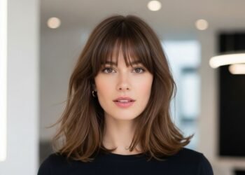 O corte com franja cortininha volta como tendência forte e vai dominar os salões em 2026