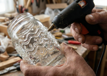 Abajur artesanal com pote de vidro transforma a iluminação da casa