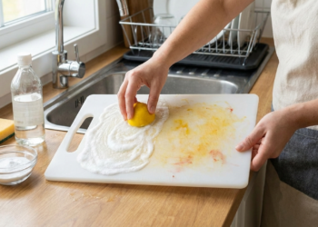 Passo a passo para tirar manchas da tábua de plástico branca