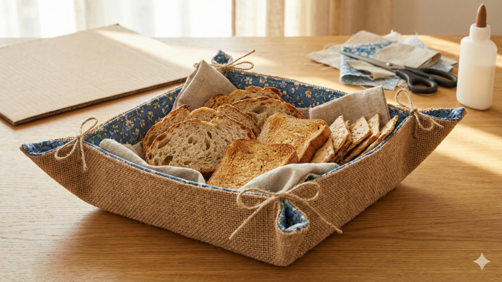 Como fazer um cesto de pães com reciclagem de papelão