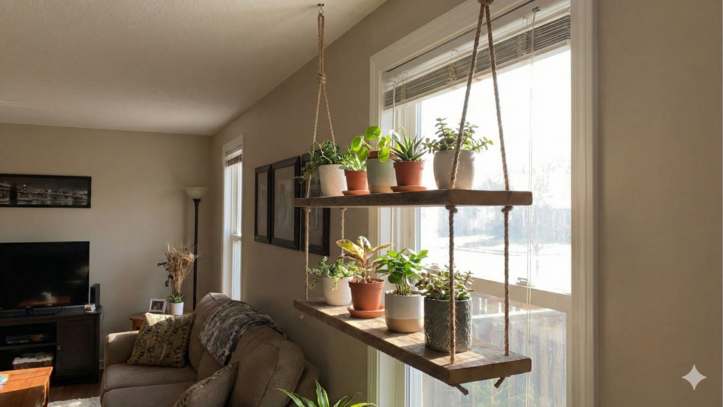 Suporte de plantas com cordas transforma qualquer canto da casa