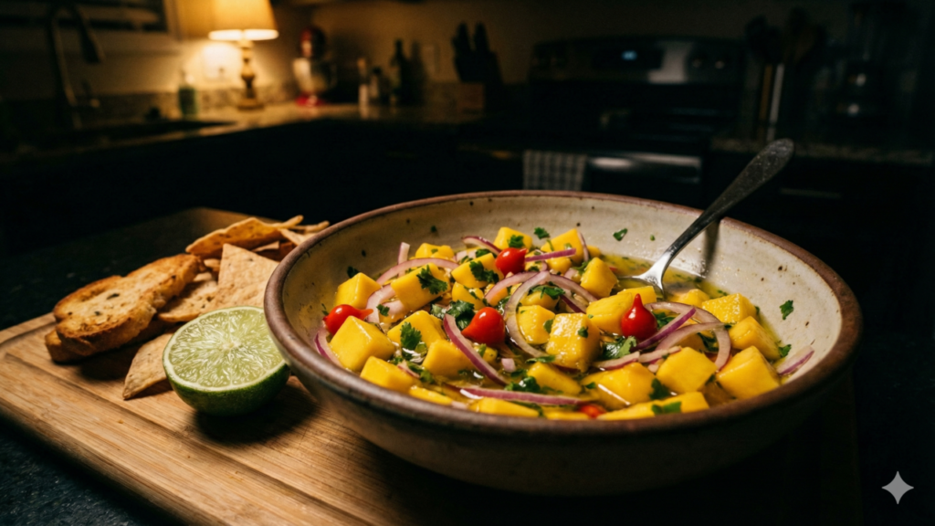 Essa mistura simples de manga surpreende logo na primeira garfada