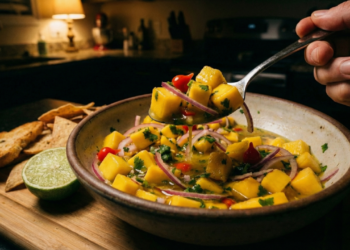 Essa mistura simples de manga surpreende logo na primeira garfada