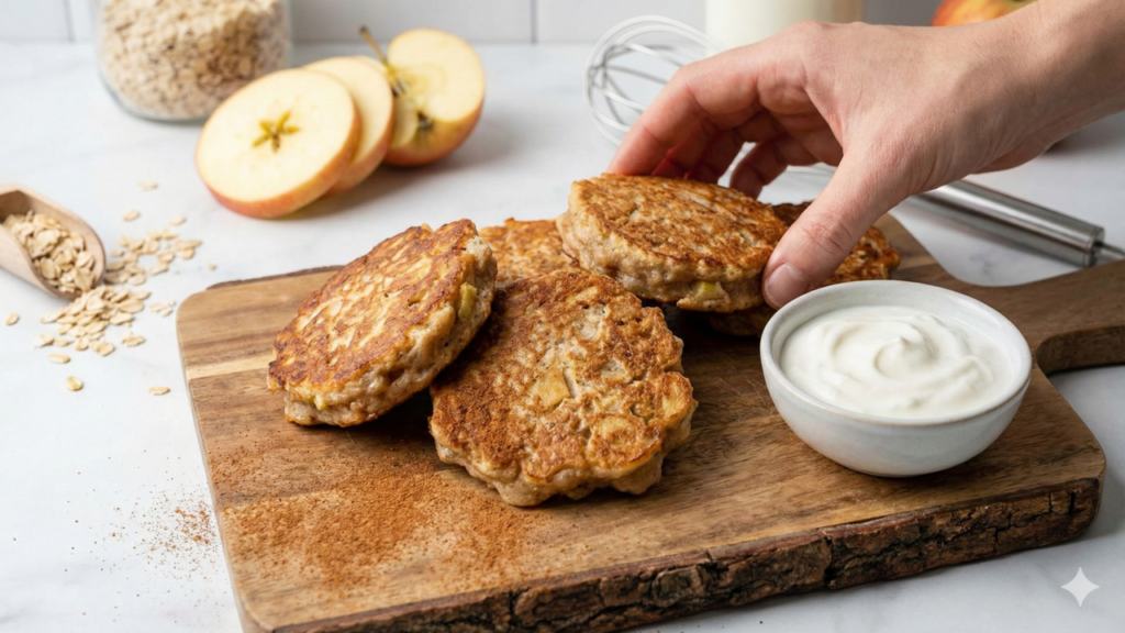Receita fácil de bolinho de maçã saudável