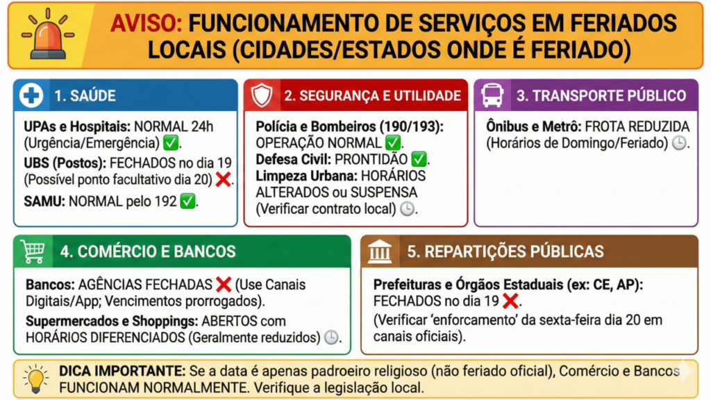Feriado de São José afeta bancos, escolas e comércio