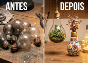 Lâmpada queimada vira peça criativa na decoração