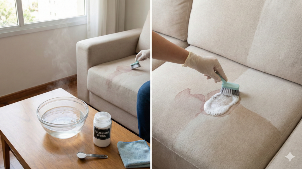 Como usar percarbonato de sódio para limpar estofados