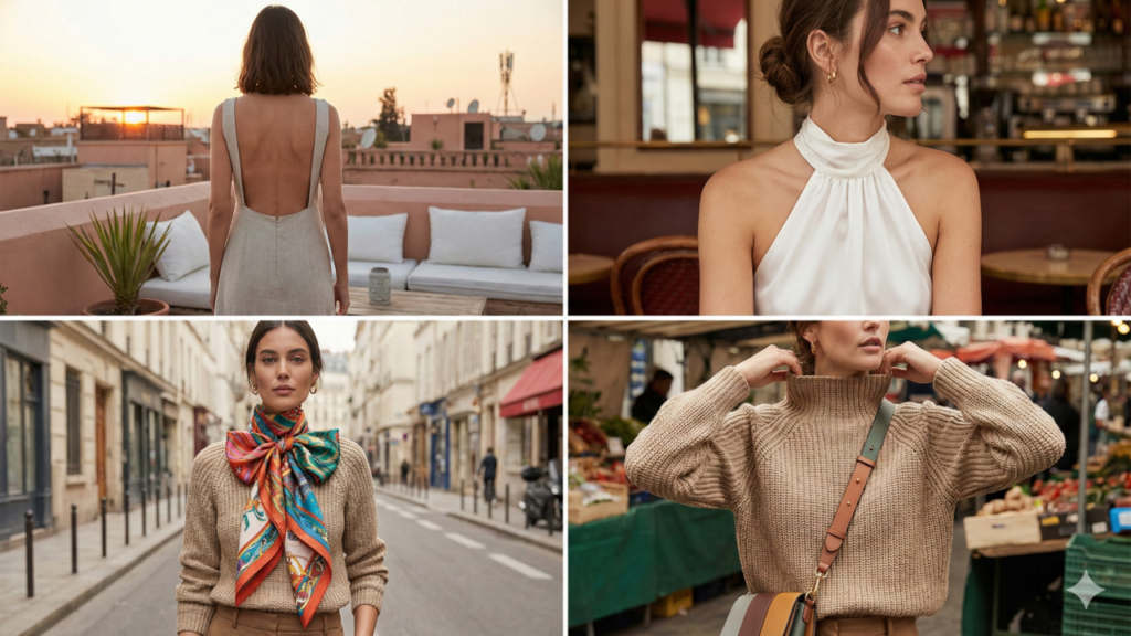 Looks com amarração no pescoço viram tendência forte