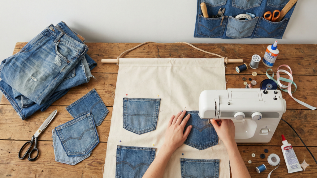 O jeans antigo ganhou nova função na decoração moderna