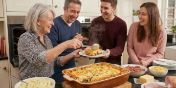 Essa lasanha de batata sempre rende risada na cozinha