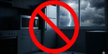 Durante tempestades com raios, um eletrodoméstico vira o principal alvo de picos de tensão