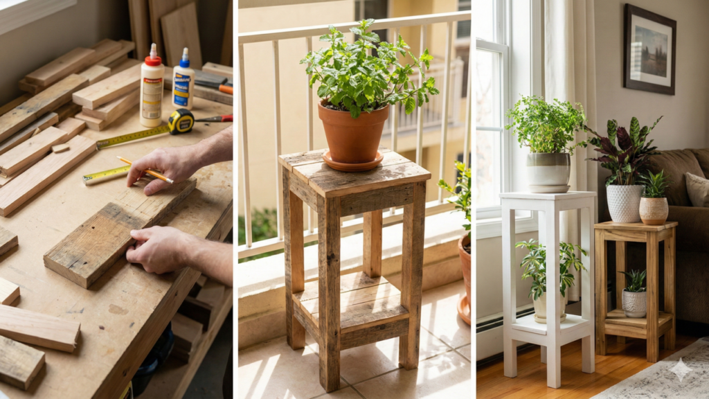 O melhor jeito de fazer porta-vasos usando sobras de madeira
