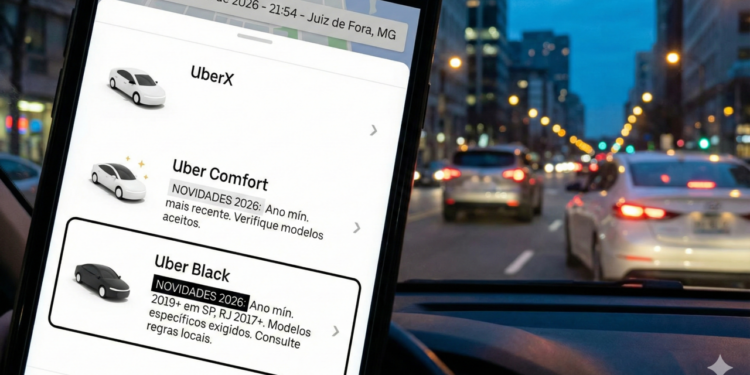 Esses carros não poderão mais rodar na Uber a partir de 2026