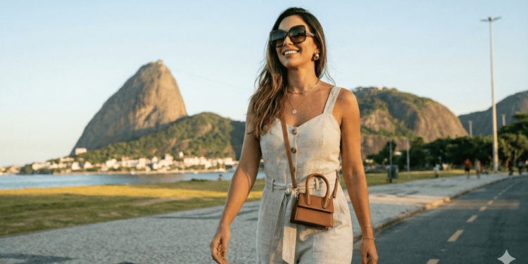 A construção rígida faz com que a mini bag pareça sempre “no lugar”, seja na mão, no ombro ou apoiada na mesa