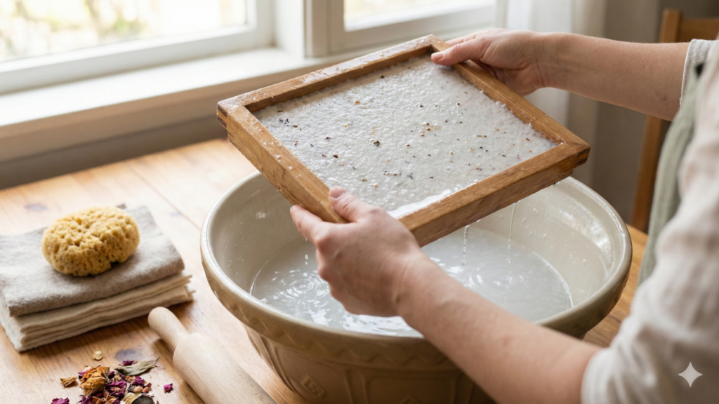 O ponto de partida do melhor papel reciclado feito em casa é simples