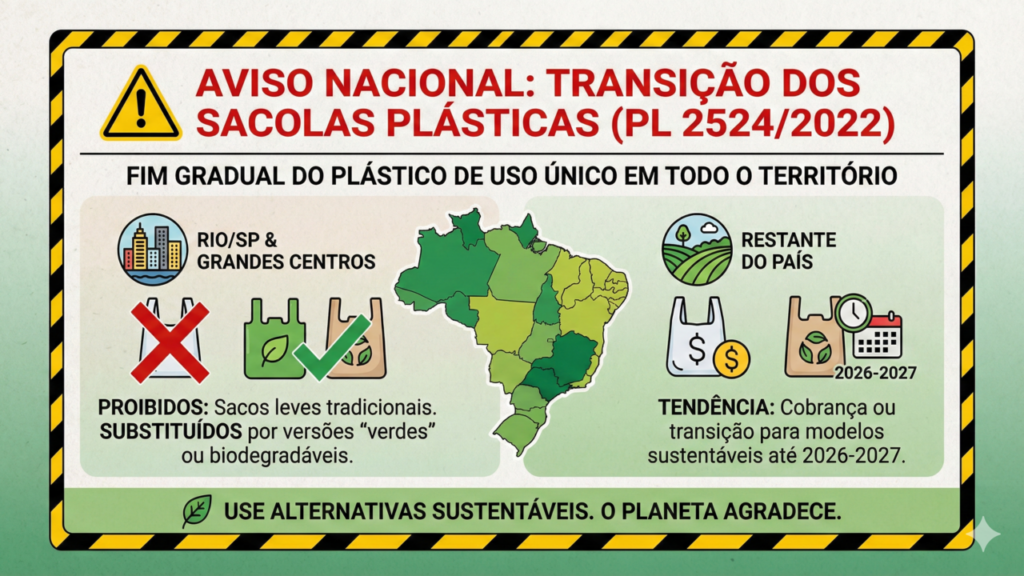 Adeus sacos plásticos e um passo firme pelo ambiente