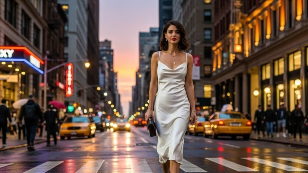 Sem tempo pra pensar no look? O slip dress é a solução que vai do dia ao jantar com uma troca de acessórios