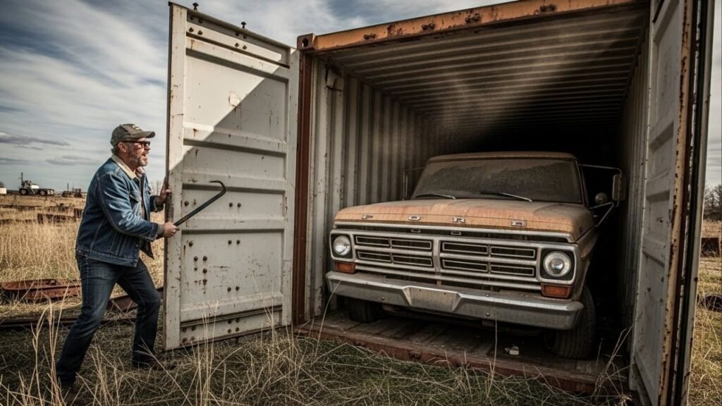 Ford F-250 fica 20 anos trancada em contêiner e surpreende colecionadores ao reaparecer quase intacta após duas décadas parada