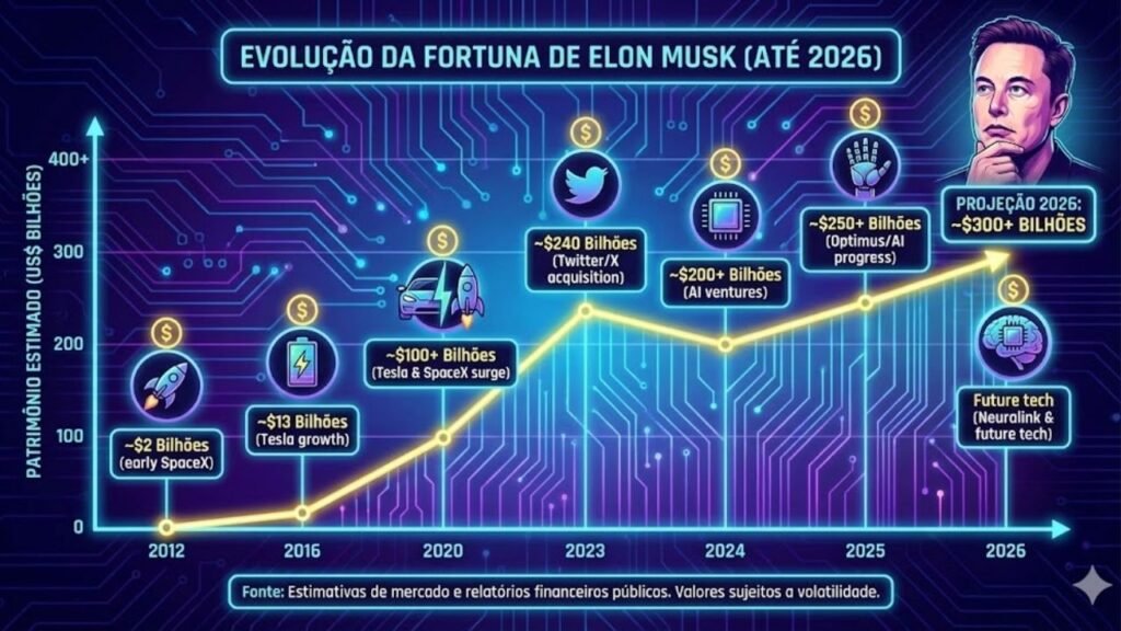 Com fortuna maior que o PIB de São Paulo, Elon Musk se consolida como figura central da nova economia e levanta debate sobre monopólio digital