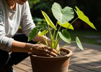 Como plantar taioba em vaso no verão, escolher a variedade comestível e colher folhas frescas com segurança o ano inteiro