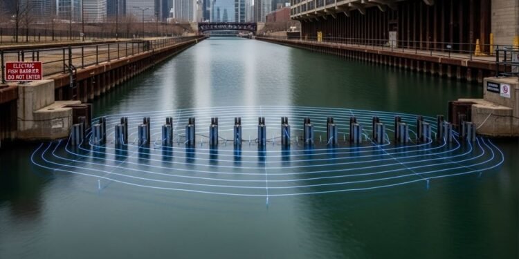 Barreira elétrica no canal de Chicago entra em operação para deter peixe invasor e tecnologia de alto risco cria zona de exclusão e revoluciona defesa ambiental