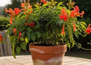 Mesmo sem jardim você pode cultivar essa trepadeira em vaso e criar sombra natural com perfume suave e folhas densas nas paredes externas