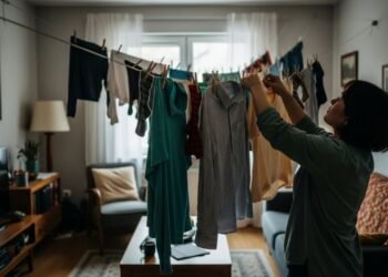 Choveu de novo? Aprenda a técnica japonesa que resolve o maior desafio de quem seca roupa dentro de casa