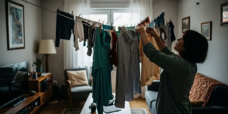Choveu de novo? Aprenda a técnica japonesa que resolve o maior desafio de quem seca roupa dentro de casa