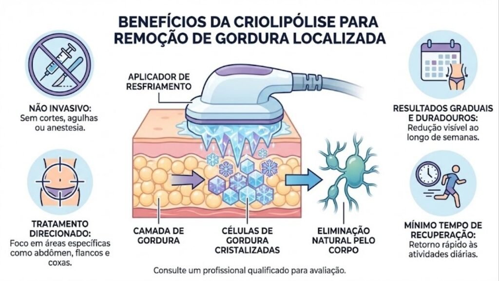 Você pode eliminar gordura localizada sem cirurgia: veja como a criolipólise destrói células de gordura com frio e segurança médica