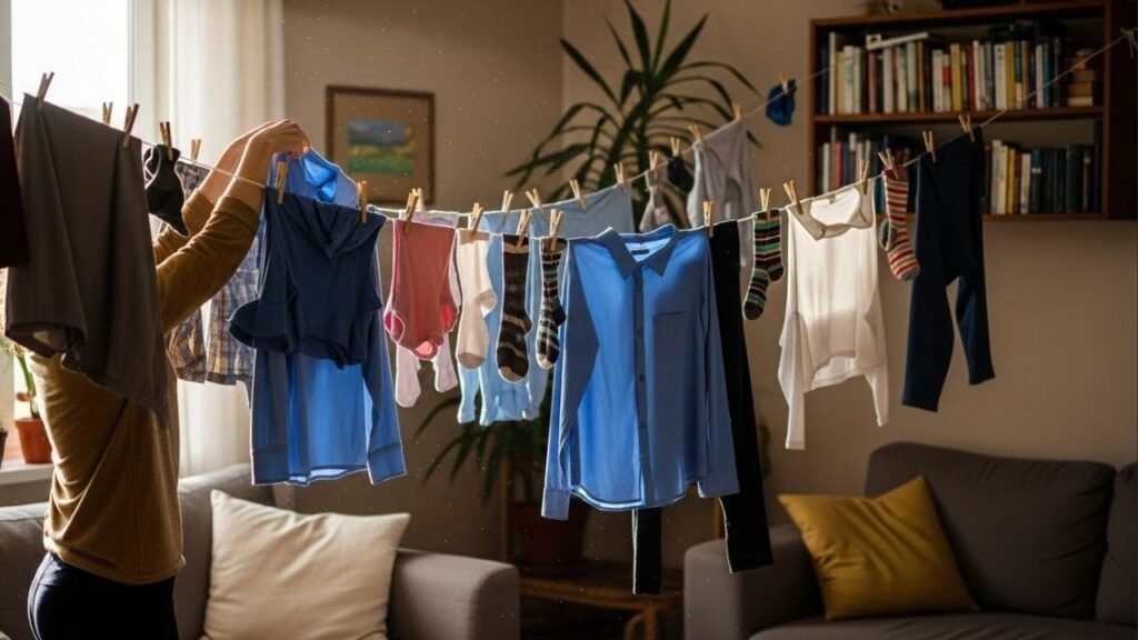 Choveu de novo? Aprenda a técnica japonesa que resolve o maior desafio de quem seca roupa dentro de casa