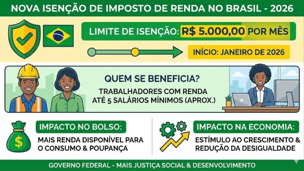 Isenção do IR para quem ganha até R$ 5 mil começa a valer: entenda quanto você economiza com a nova regra