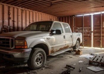 Ford F-250 fica 20 anos trancada em contêiner e surpreende colecionadores ao reaparecer quase intacta após duas décadas parada
