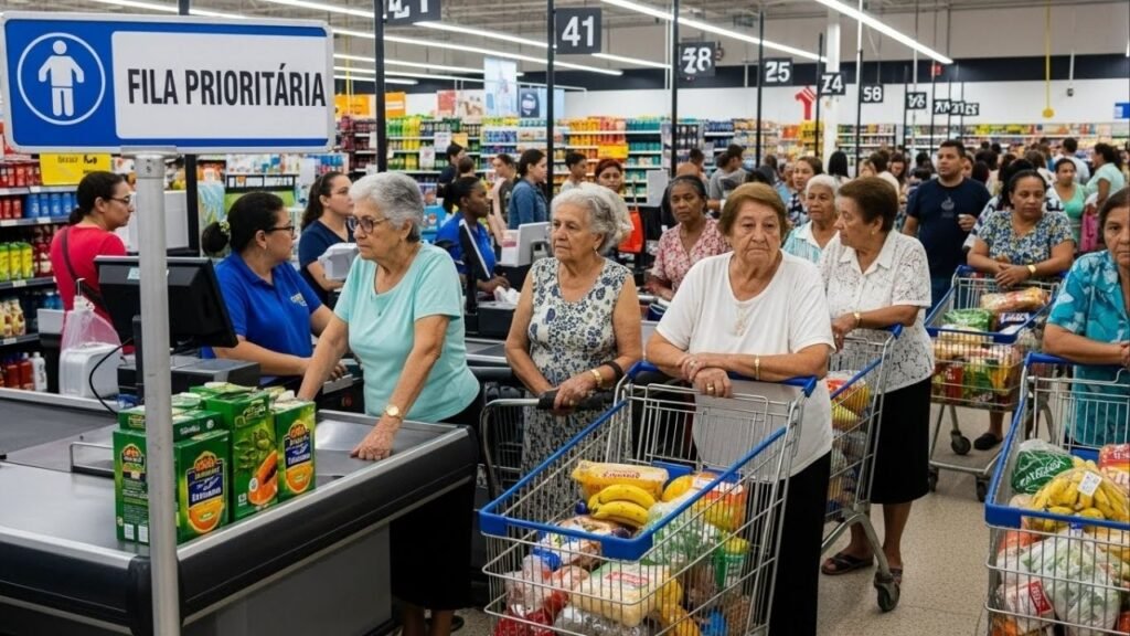 Lei brasileira garante prioridade para idosos a partir de 60 anos e o descumprimento pode gerar multa imediata