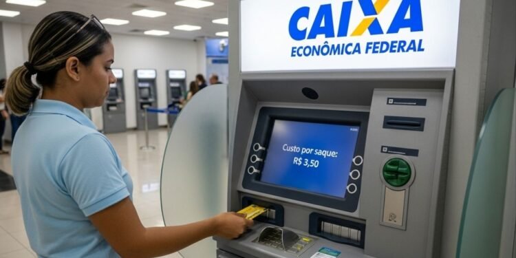 A Caixa passou a cobrar até R$ 3,50 por saque após o 4º no mês e milhares de clientes já sentem o peso da nova cobrança