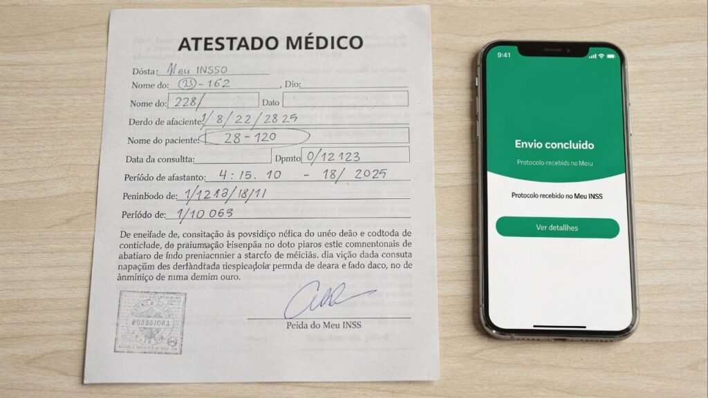 INSS libera auxílio-doença sem perícia presencial e atestado médico certo garante afastamento de até 6 meses direto pelo aplicativo