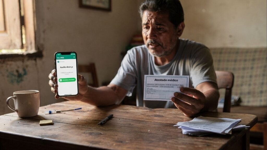 INSS libera auxílio-doença sem perícia presencial e atestado médico certo garante afastamento de até 6 meses direto pelo aplicativo