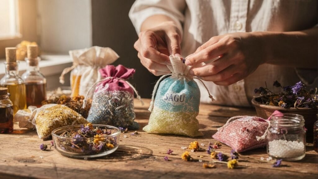 Quer perfumar gavetas sem gastar muito? Aprenda a fazer sachês com sagu que funcionam melhor que difusores comprados