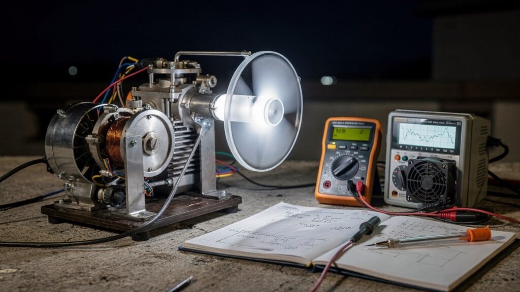 Novo motor usa o frio do céu noturno para gerar energia sem combustível e já conseguiu mover um ventilador em testes