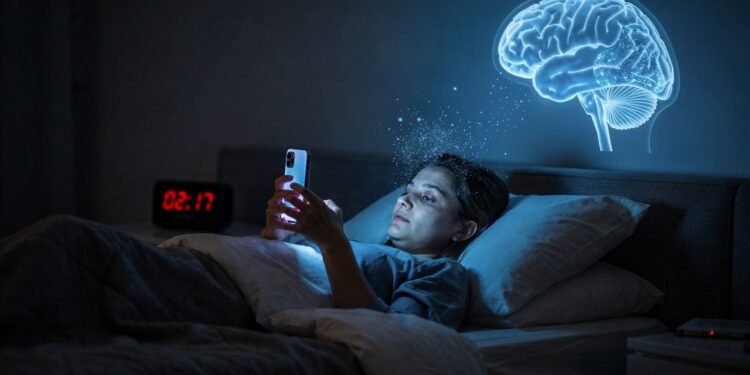 Por que seu cérebro entra em modo alerta total quando você mexe no celular antes de dormir mesmo estando exausto