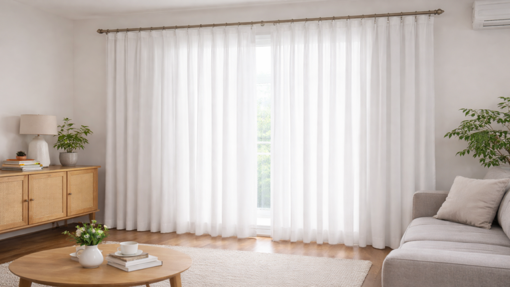 Açúcar na lavagem das cortinas pode reduzir amassados e melhorar o caimento