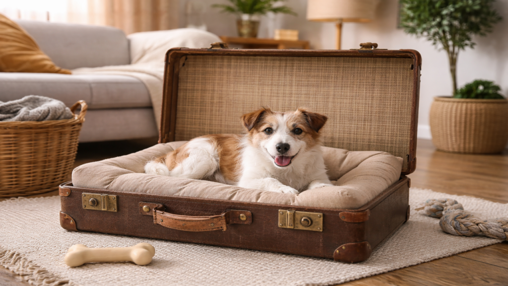 Seu pet pode dormir em uma mala estilosa