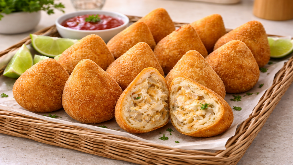 Coxinha de frango com massa perfeita