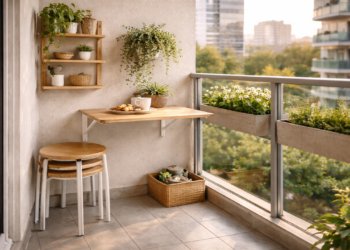 Balcão pequeno organizado vale cada metro