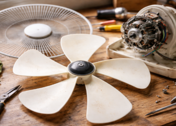 Ventilador velho pode virar vaso decorativo no jardim