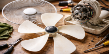 Ventilador velho pode virar vaso decorativo no jardim