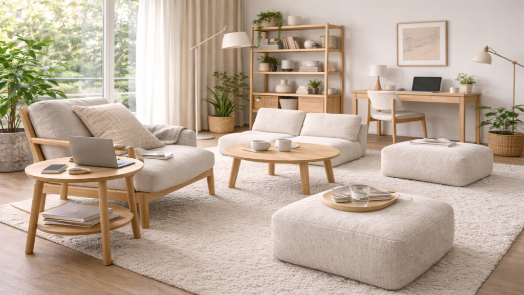 Nova decoração da sala de estar troca sofá por flexibilidade