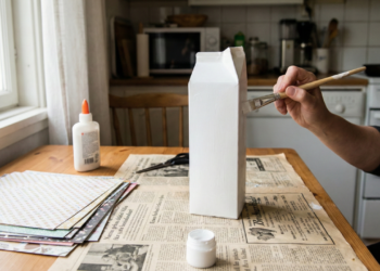 Como fazer organizador com caixa de leite