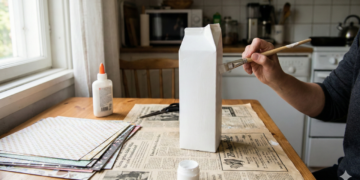 Como fazer organizador com caixa de leite